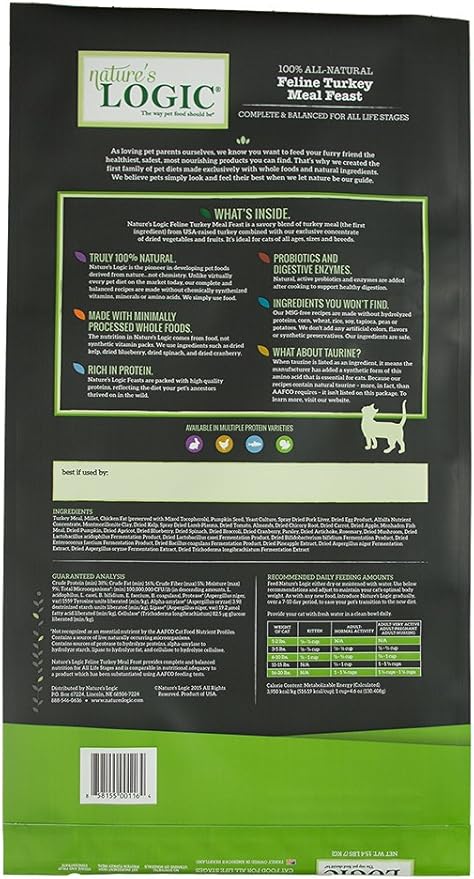 Nature's Logic Feline Turkey Meal Feast, 15.4lbs