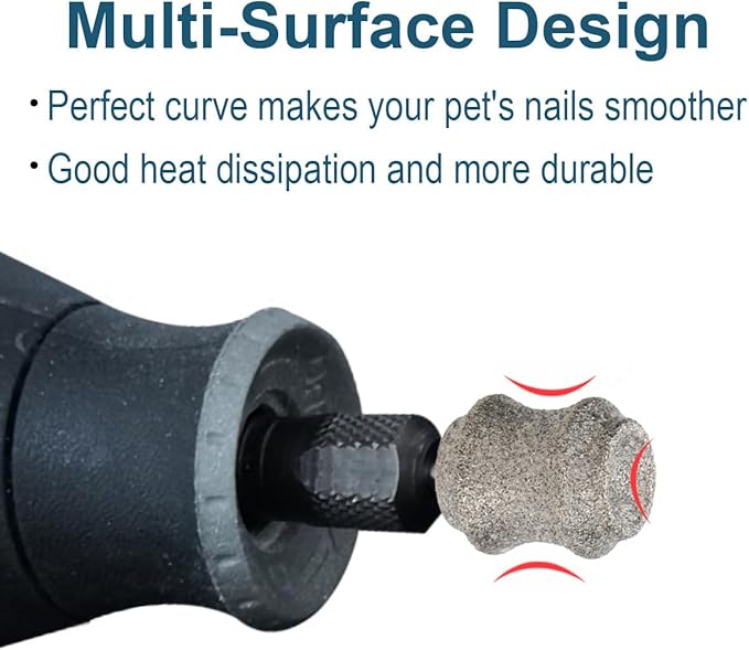 Diamond Dog Nail Grinder for Dremel - Dog Nail Grinder Attachment Bits for Large Medium and Small Dogs Cats Animals Nail Trimming (C