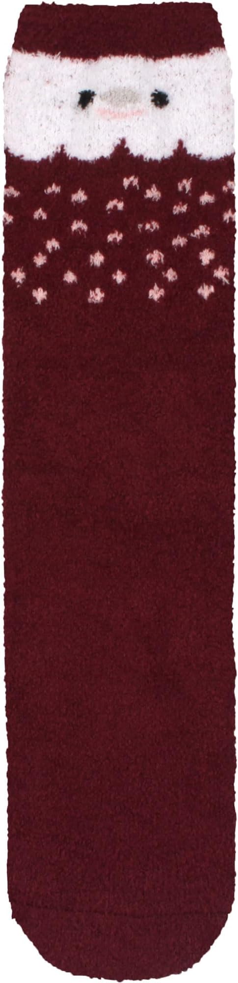 BambooMN Women's Super Soft Cute Fuzzy Cozy Warm Animal Face Indoor Outdoor Cabin Crew Home Socks