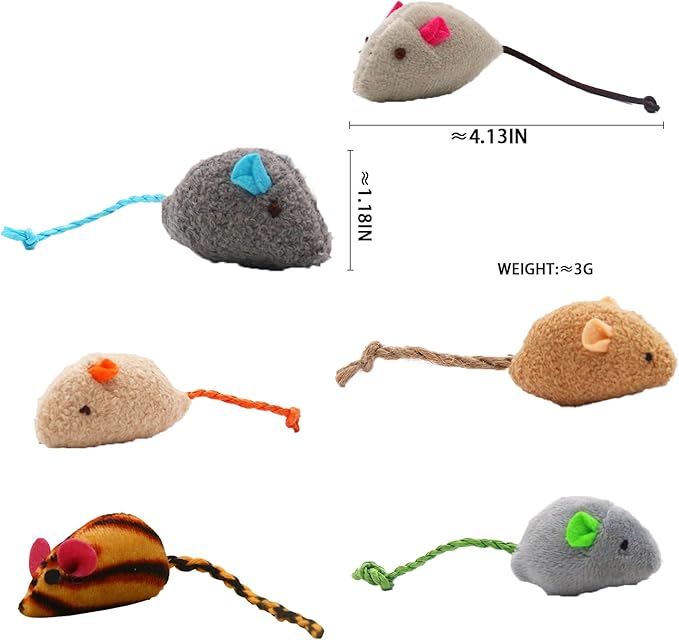 cat Mouse Toy, Rat Stuffed Animal, Mouse Toy，Mint Mouse Toy Suitable for Indoor Cats, Resistant to Biting (24 Piece Set)