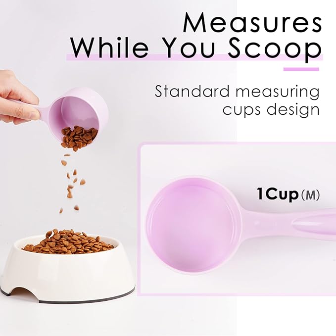 Super Design SUPERDESIGN Food Scoop Dog Cat Food Scoop Ice Scoop Flour scoop Candy scoops Dry Measuring Cup Plastic Scoop for Canisters and Freezer 1 Cup Food Grade Melamine PURPLE