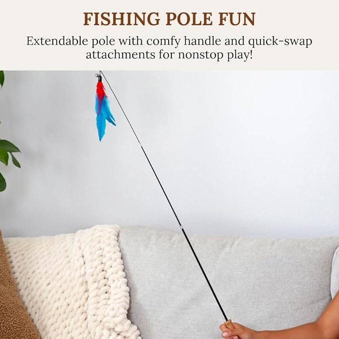 Cat Toys Set Cat Fishing Pole Toy Retractable Cat Wand Toy Suction Cup Cat Toys for Indoor Cats Door Hanging Cat Toy Cat String Toy Cat Teaser Wand Hanging Cat Toy Cat Feather Toy Cat Toy Wand Kitten