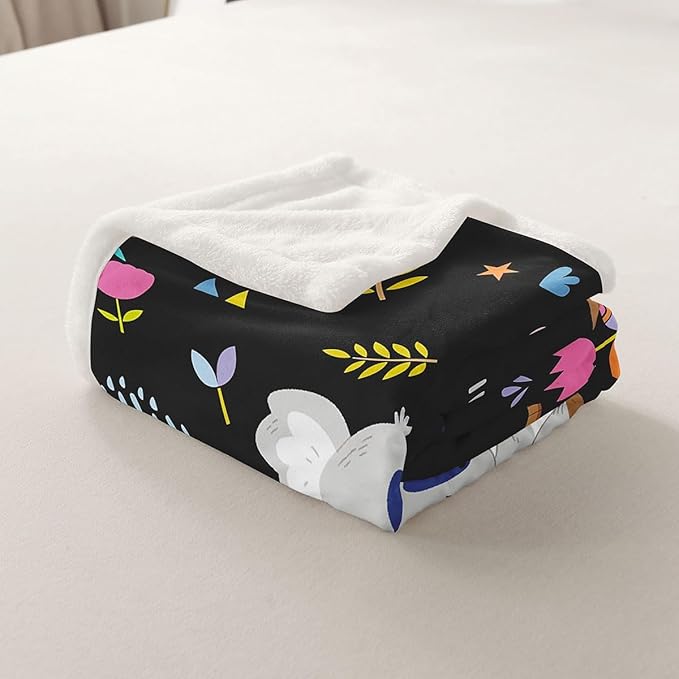 Kids Koala Fleece Blanket Boys Girls Cute Animal Pattern Sherpa Throw Blanket for Bed Couch Sofa Floral Rainbow Butterfly Plush Blanket Super Soft Lightweight Kawaii Decor Fuzzy BlanketQueen 90"x90"