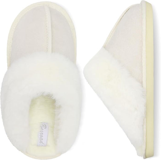 Besroad Winter Fuzzy House Slippers Sandals Plush Faux Fur Fluffy Flats Slippers Warm Slide Shoes for Women