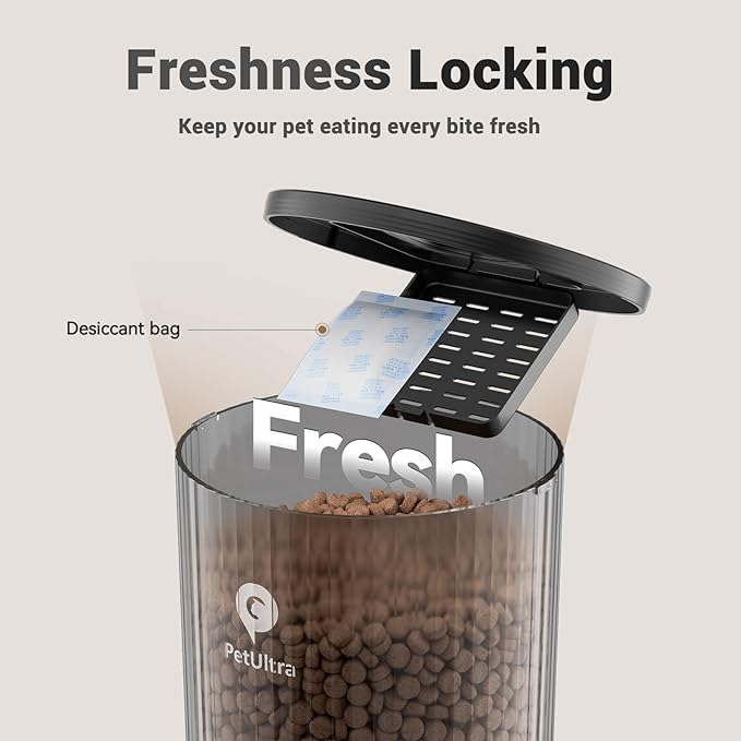 Dual Automatic Cat Feeder: Cat Feeder Automatic for 2 Cats- Timed Auto Feeder 16 Cups/4L Cat Food Dispenser& Dual Power Auto Pet Feeder for Indoor Cat&Dog| 1-6 Meals Portions Control