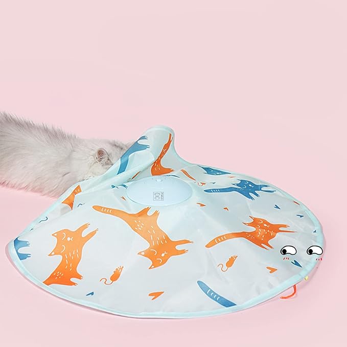 Interactive Cat Toys, Catch The Tail Cat Toy Fun Intelligent Voice Activated Cat Toys Induction Electronic Concealed Motion Cat Toys for Indoor Pet Cat Kitty (Blue)