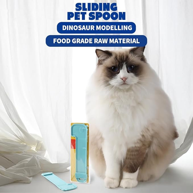 Cat Wet Treats Dispense Spoon, Cat spoons for wet food, Treat Squeeze Spoon, Cat Feeding spoon, Wet Cat Food Storage pet Food Spoon(03-Blue)…