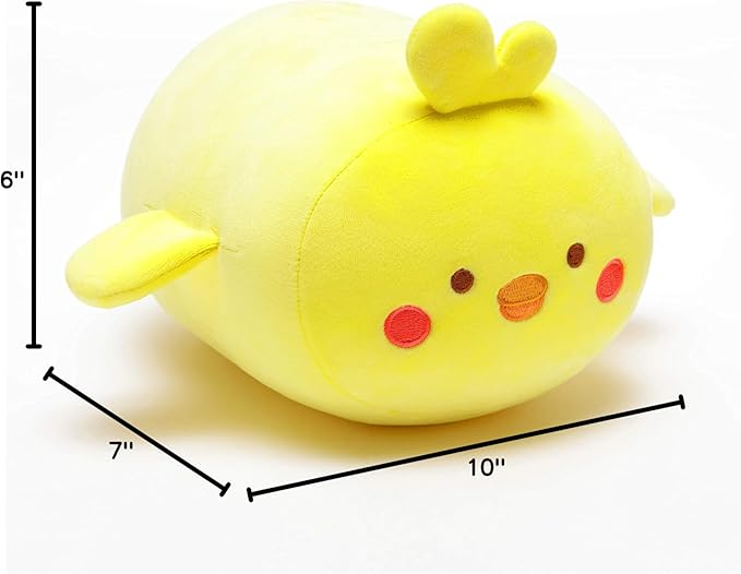 Anirollz Stuffed Animal Plush Toy – 10" Medium Plush Doll | Soft, Squishy, Cute, Comfort, Safe | Birthday Gift Pillow with Cute Character Yellow Chick Chickiroll