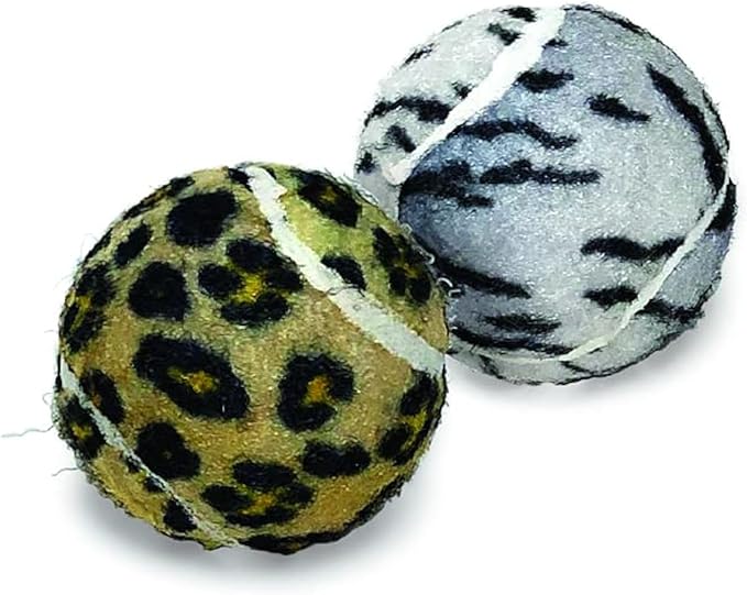 CAT DANCER Products Jungle Pattern Cat Balls (Pack of 4), Interactive Cat Fetch Toy for Exercise with Bead Inside, Toys to Entertain Indoor Cats and Kittens, All Breed Sizes