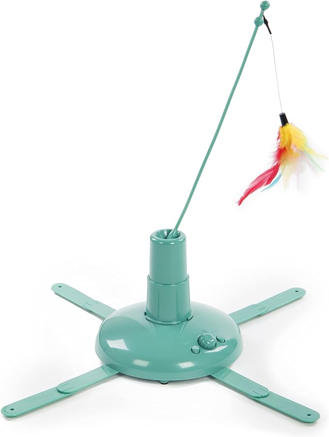 SmartyKat Loco Motion Electronic Motion Teaser Wand Cat Toy, Battery Powered - Blue, One Size