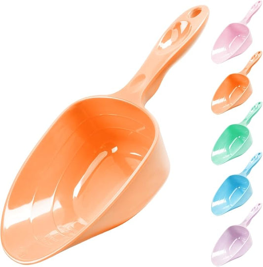Melamine Pet Food Measuring Scoop, 1 Cup 1/2 Cup 1/4 Cup with Clear Measurement Lines for Dog, Cat, Bird, and Rabbit, Durable, Ergonomic Handle, Dishwasher safe-Orange