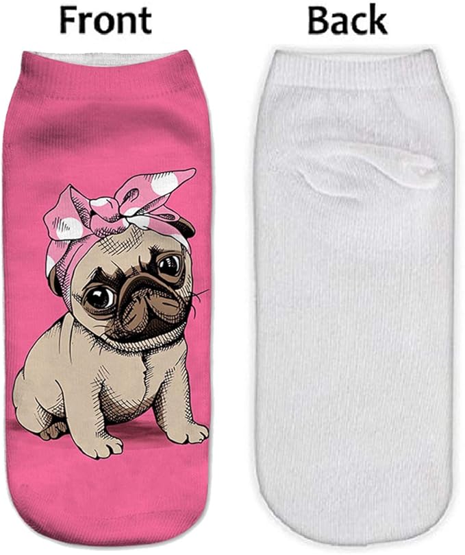 Benefeet Sox Womens Girls Funny Crazy Ankle Socks - Fun Novelty 3D Print Pattern Silly Cute Animal Food