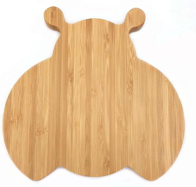 4916, Bamboo Food Plate for Snacks Appetizer Fruit Vegetable | Children Meal Plate | Picnic Kitchen Party | Eco-Friendly Plates, Ladybug Shaped, 8"x8.25", 10 Pack