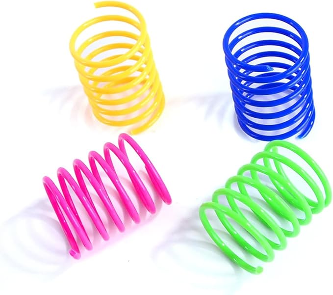 Multicolor Cats Activity Spring Toy, 4Pcs, Interactive Pet Toy, Swatting/Chasing Coils for Indoor Cats, Kittens, Dogs