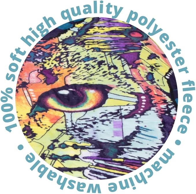 Dawhud Direct 75x90-Inch Cat Blanket - Dean Russo Confident Cat Fleece Throw Blanket for Adults and Kids - Soft and Cozy for Bed, Couch, or Travel - Thoughtful Home Decor Gifts for Women