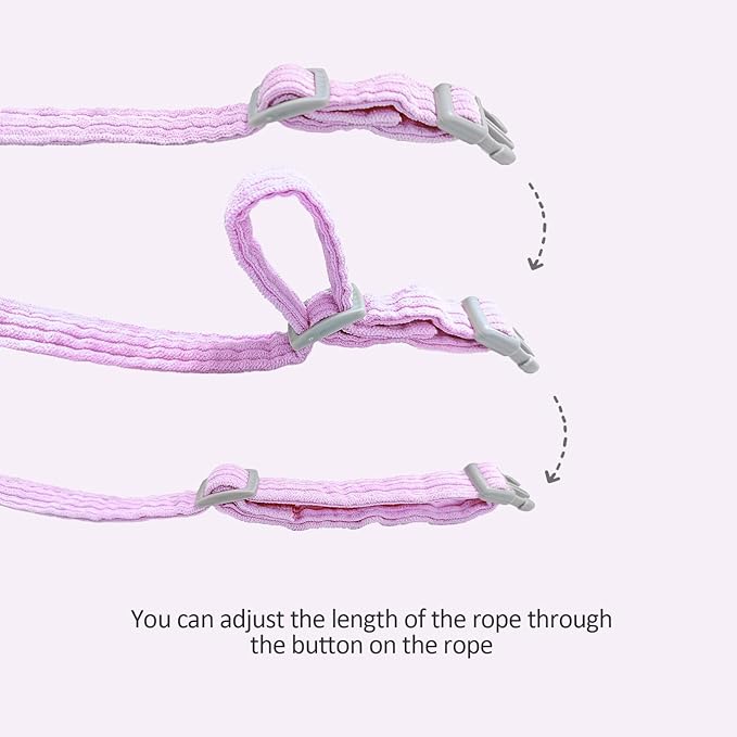 Cat Harness, Safety Leash Set for outings and Travelling to Prevent Cats from Escaping - Adjustable Kitten Safety Leash, Soft and Comfortable for Small and Medium Sized Cats (Pink, M)