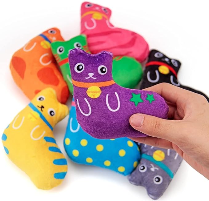 Catnip Toys for Indoor Cats, Natural Catnip Cat Toys Kitten Toys - 8 PCS Fish Cat Toys Set for Boredom