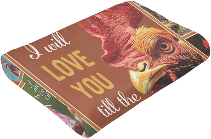 Farmhouse Chicken Blanket for Woman Funny Rooster Throw Blanket Chicken Stuff Decor Merch Cozy Flannel Fuzzy Warm Soft Plush Lightweight Bedding Chicken Gifts for Men Kids Girl Couch Sofa 50"X40"