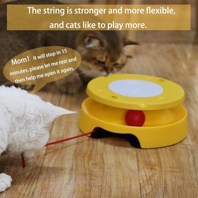 LASOCUHOO Cat Toys, Interactive Cat Toys for Bored Indoor Cats, Automatic Cat String Toy for Cat Exercise, Fit for Most Cats