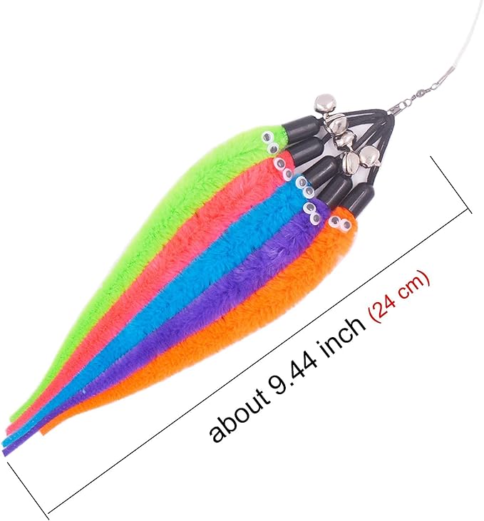 Cat Worm Toy Refills Cat Toys Wand Replacement, 15 Pieces Cat Worms Refill, Worm Cat Toy Attachment for Cat Wand