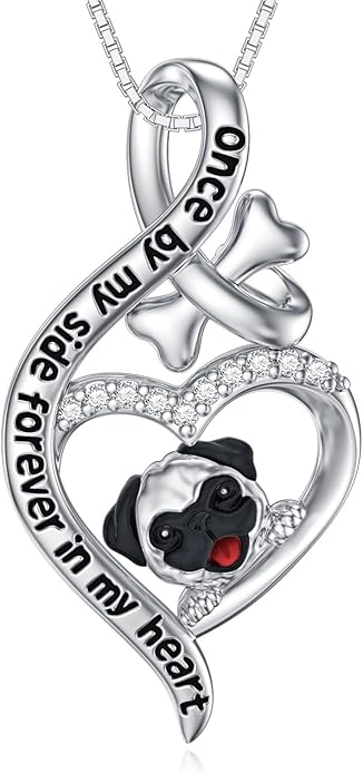 925 Sterling Sliver Yorkshire/Corgi/Labrador/Pug/Bulldog/Paw Print/Cross Necklace Cute Puppy Dog Necklace Jewelry Birthday Gifts for Women Girls Dog Lovers