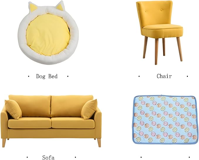 NACOCO Pet Cooling Mat Cat Dog Cushion Pad Summer Cool Down Comfortable Soft for Pets and Adults (S, Yellow)