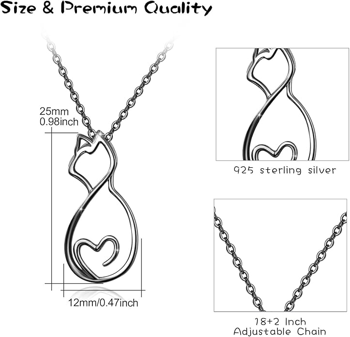 Animal Necklace for Women Girls 925 Sterling Silver Cat/Dog/Monkey/Sloth Pendant Necklace Cute Animal Jewelry Gift for Women Girls