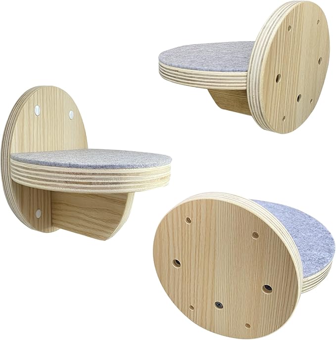 2 PCS Cat Climbing Shelf Wall Mounted,Cat Wall Shelves,Wooden Cat Wall Climbing Steps Cat Wall Ladder Stairs Wall Mounted Cat Climbing Step Cat Wall Shelf Cat Climber for Cats Perch Platform Supplies