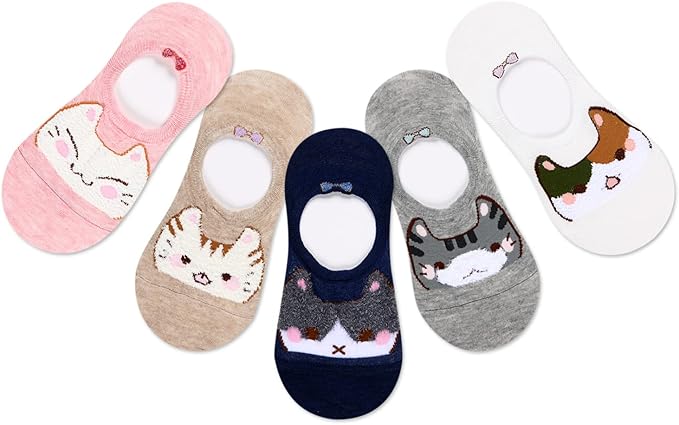 Benefeet Sox Womens Girls Cute No Show Liner Socks Non Slip Funny Patterned Low Cut Socks Novelty Cotton Loafer Footies Sock
