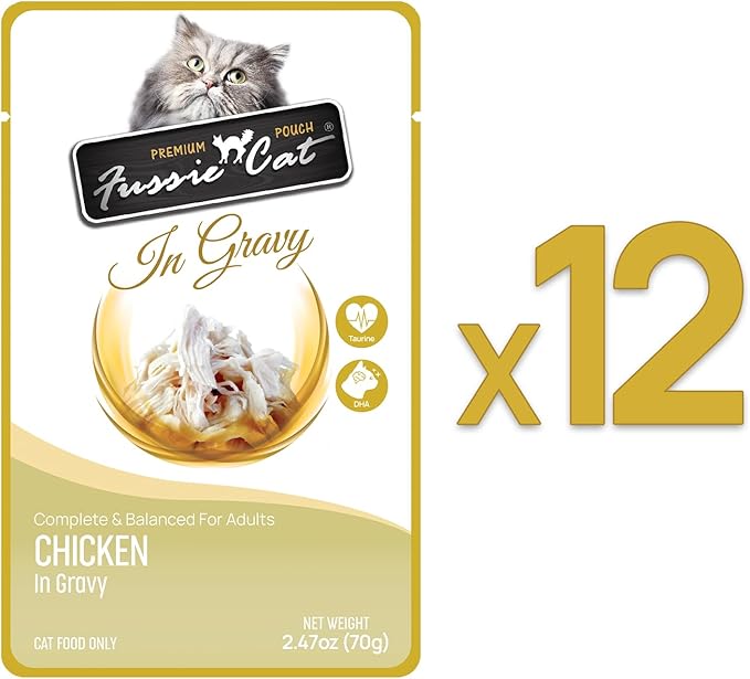 Fussie cat Premium Chicken in Gravy 2.47 oz(Pack of 12)