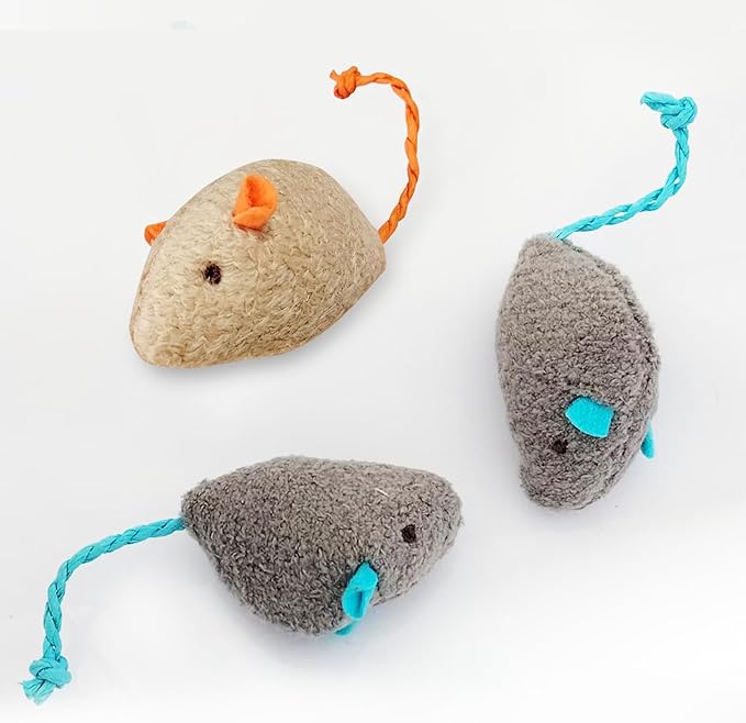 Cat Toy Interactive Toy Plush Kittens Kitty Mouse Shaped Toy, Cat Chew Toy Indoor.