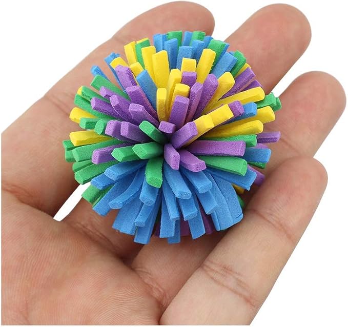 Stock Show 10PCS 1.6" Funny Colorful EVA Flower Ball Foam Cat Toy Ball Cat Kitten Catch/Chase/Play Ball, Random Color