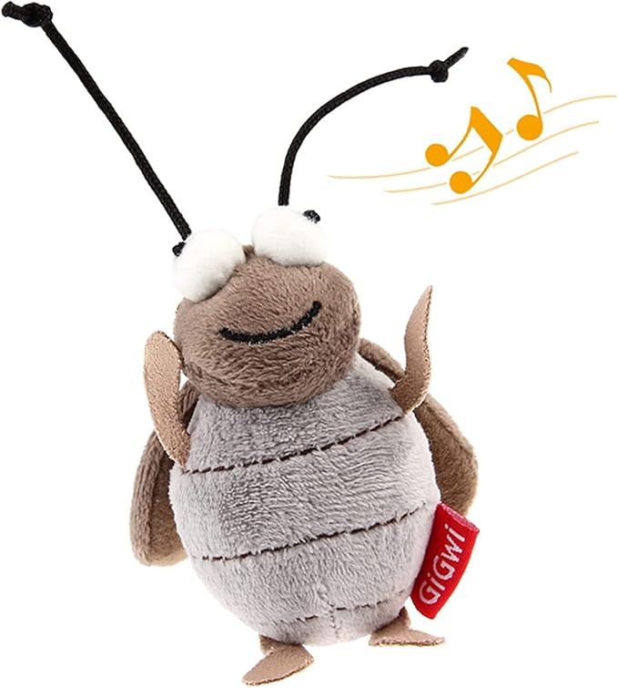 Gigwi Interactive Cricket Cat Toy, Automatic Cricket Squeaky Cat Toys, Play and Squeak Electronic Cricket Toy for Cats Kitten Indoor