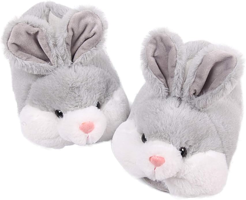 Caramella Bubble Classic Bunny Slippers for Women Funny Animal Novelty Slippers for Adults Cute Plush Rabbit Bedroom Slippers