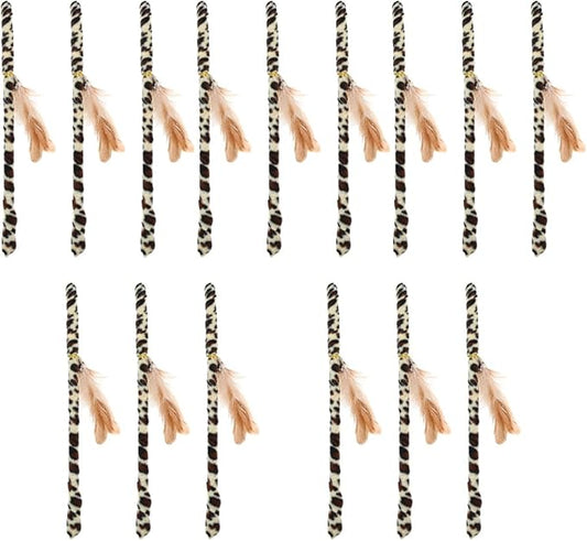 balacoo 15 Pcs Cat Teaser Wand : Portable Cat Teaser Toy Cat Chasing Toy Kitten Puzzle Kitten Wand Tease Stick Handheld for Indoor Cats, Engaging Play for Bored Cats