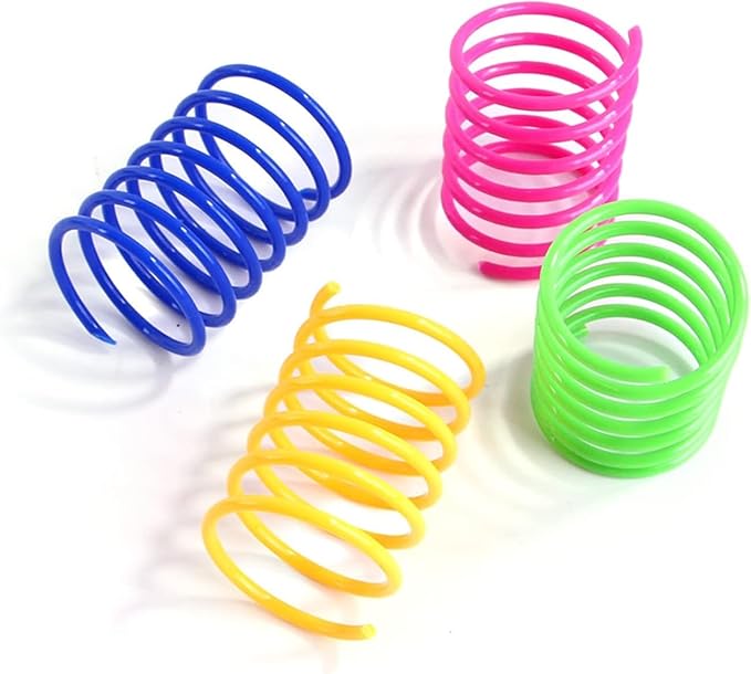 Multicolor Cats Activity Spring Toy, 4Pcs, Interactive Pet Toy, Swatting/Chasing Coils for Indoor Cats, Kittens, Dogs