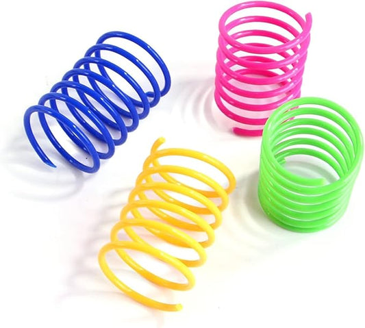 Multicolor Cats Activity Spring Toy, 4Pcs, Interactive Pet Toy, Swatting/Chasing Coils for Indoor Cats, Kittens, Dogs