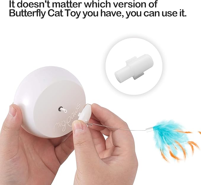 Migipaws Feather+Worm*2+Ribbon+Butterfly Replacement, Butterfly Cat Toy Refills