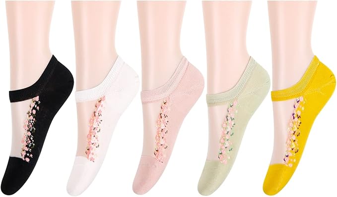 Benefeet Sox Sheer No Show Socks Women Girls Cute Thin Mesh Low Cut Liner Socks for Loafers Boat Shoes