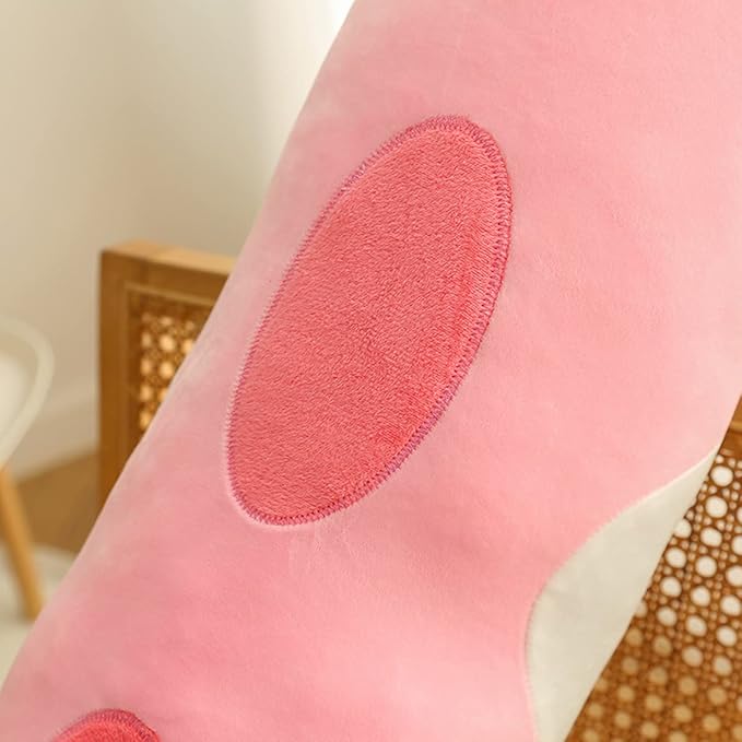 Long Pink Cat Plush Pillow Toy Sleeping Pillow Cute Cartoon Cat Stuffed Animals Soft Long Body Pillow Gift for Kids (27.55in)