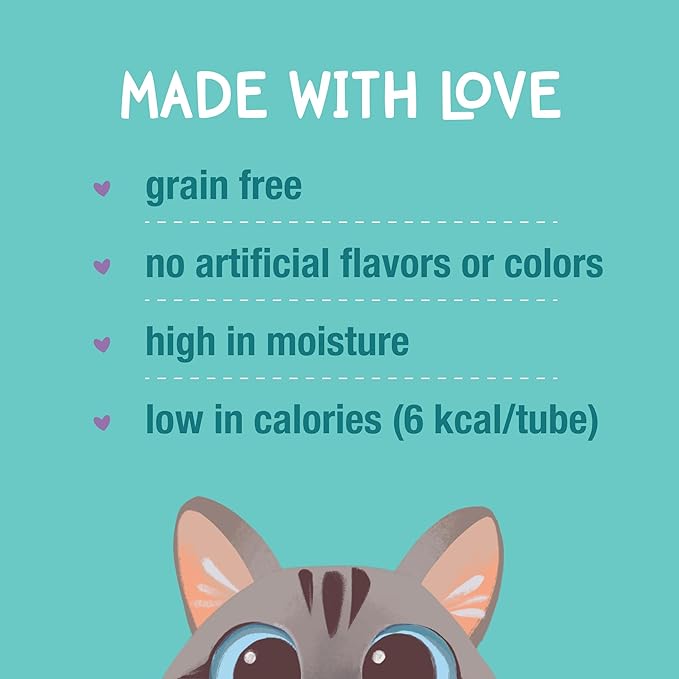 LOVE, NALA -Brain & Heart Health - Tuna Plus Omega 3 Mousse - Wet Food Cat Puree - Lickable Cat Squeeze Up Treat, Topper - Grain Free, Fiber, Minerals, Vitamins - 4 Pack 2 oz.