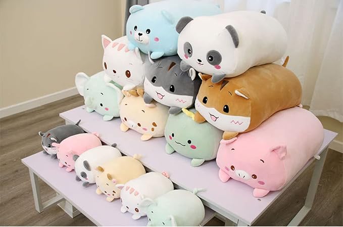 Cute Plush Cat Stuffed Squishy Animal Cat Cylindrical Body Cat Pillow,Super Soft Cat Hugging Toy Pillow Kids Kawaii Sleeping Cat Pillow Gifts for Bedding Decor or Home Decor 24-Inch