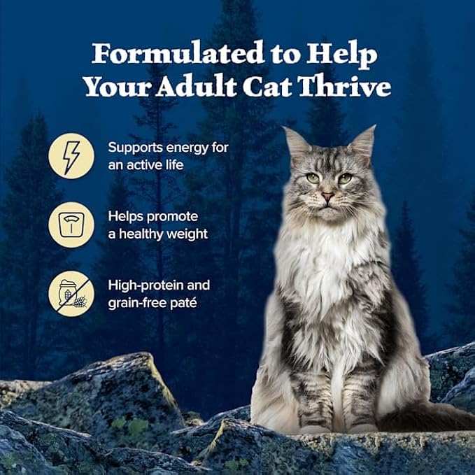 Blue Buffalo Wilderness High-Protein, Grain-Free Natural Chicken Pate Wet Food for Adult Cats, 3 oz., Case of 24