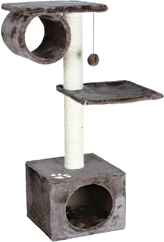 TRIXIE San Fernando Cat Tree with Scratching Posts, Condo, Dangling Cat Toy, 41.7-in Tall, Dark Gray