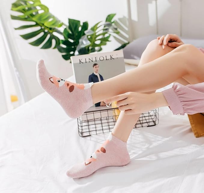 Benefeet Sox Cute Ankle Socks for Women Girls Novelty Patterned Low Cut Cotton Casual Socks Fun Colorful Summer Short Socks