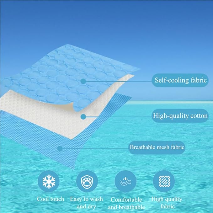 Dog Cooling Mat Washable, Portable Summer Dog Pad, Water-Absorbent Pet Cooling Pad, Ice Silk Self-Cooling Mat for Dog for Kennel/Sofa/Bed/Floor/Car Seats(Pink,11x15in)