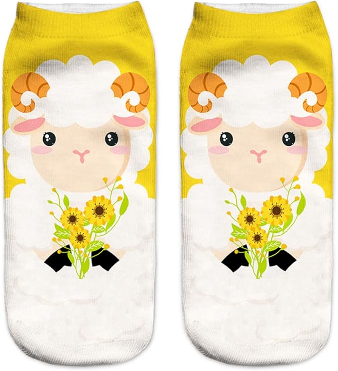 Benefeet Sox Womens Girls Funny Crazy Ankle Socks - Fun Novelty 3D Print Pattern Silly Cute Animal Food