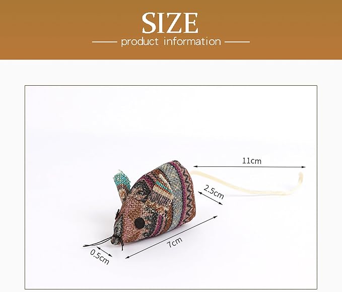 YAODHAOD Cat Catnip Toy, 3 Pcs Catnip Tooth Cleaning Toy, Interactive Cat Kicker Toy for Indoor Cats, Crinkle Sound Catnip Catnip Filled Toys (Mice Cat Toy)