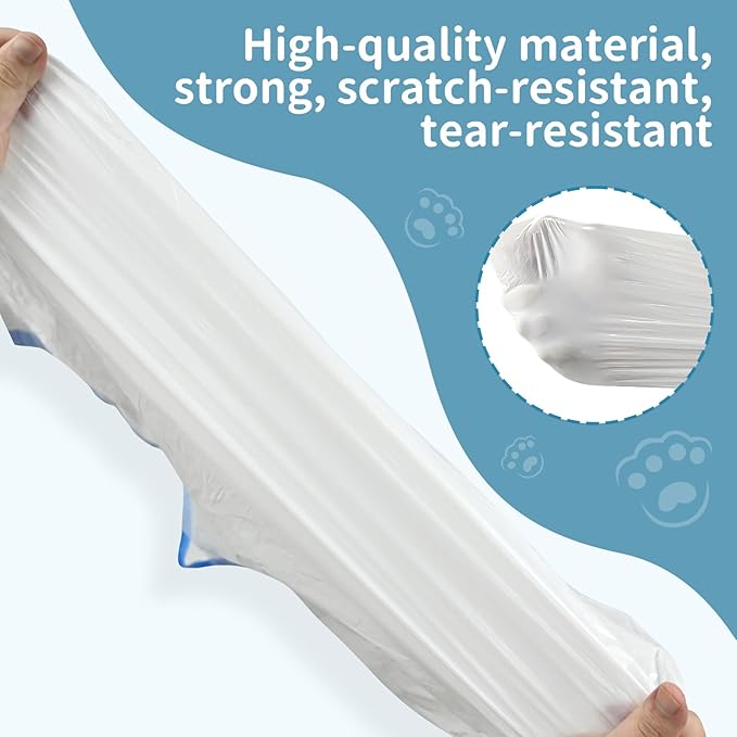 50 PCS Self Cleaning Cat Litter Box，Drawstring Cat Litter Box Liners，Scoop Free Automatic Cat Litter Box Extra Large Litter Box measures 23" x 15.7"