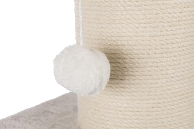 TRIXIE 33.9-in Ava XXL Cat Tree with Thick Scratching Post, Cat Condo, Cozy Top Platform with Removable Cushion, Dangling Cat Toy, Gray/White